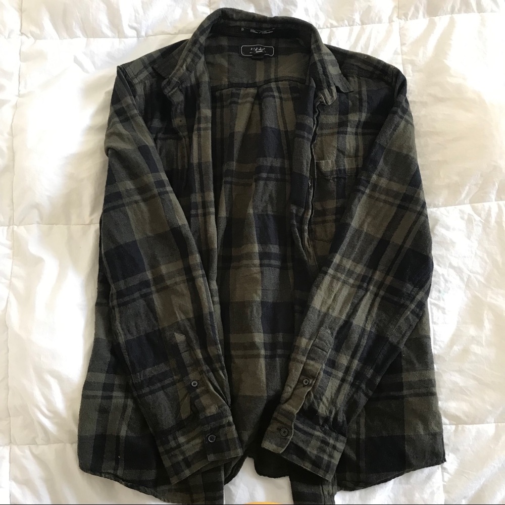 Black and green flannel